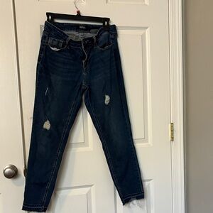 Buffalo David Bitton Dark Blue Ripped Skinny Jeans